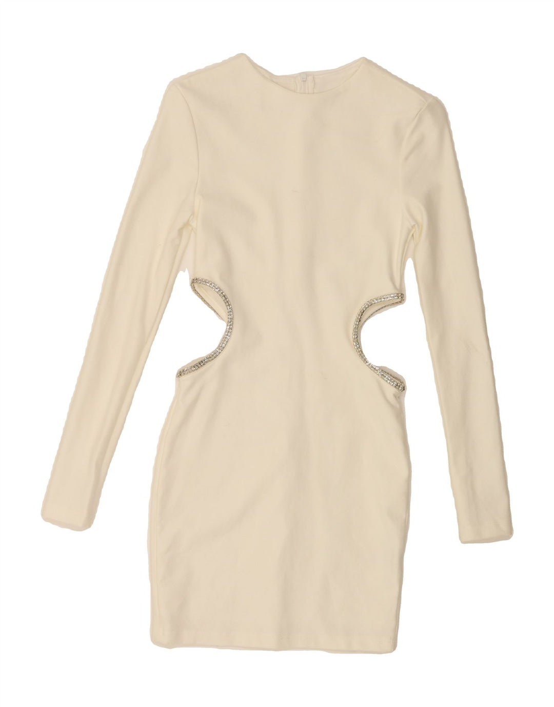 SHEIN Womens Long Sleeve Bodycon Dress UK 8 Small White Vintage Shein and Second-Hand Shein from Messina Hembry 