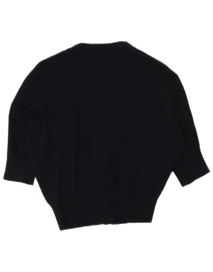 Max & Co. Womens 3/4 Sleeve Cardigan Sweater UK 14 Medium Black Wool
