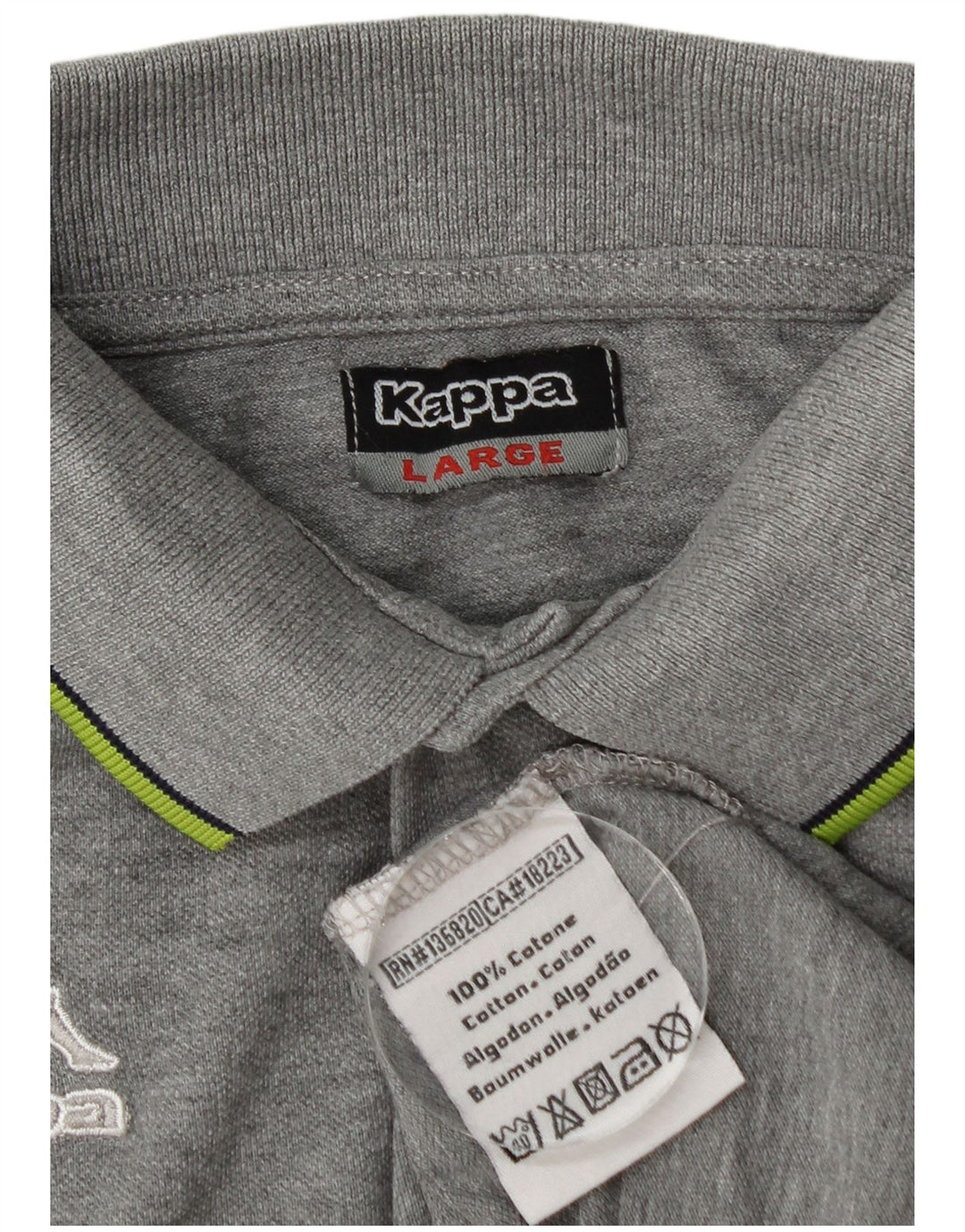 Kappa Mens Polo Shirt Large Grey Cotton
