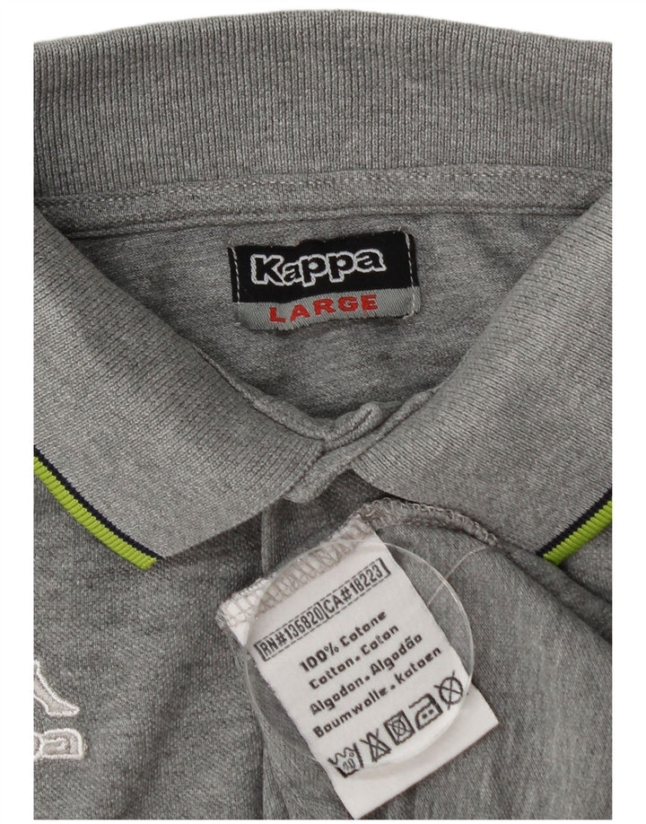 Kappa Mens Polo Shirt Large Grey Cotton
