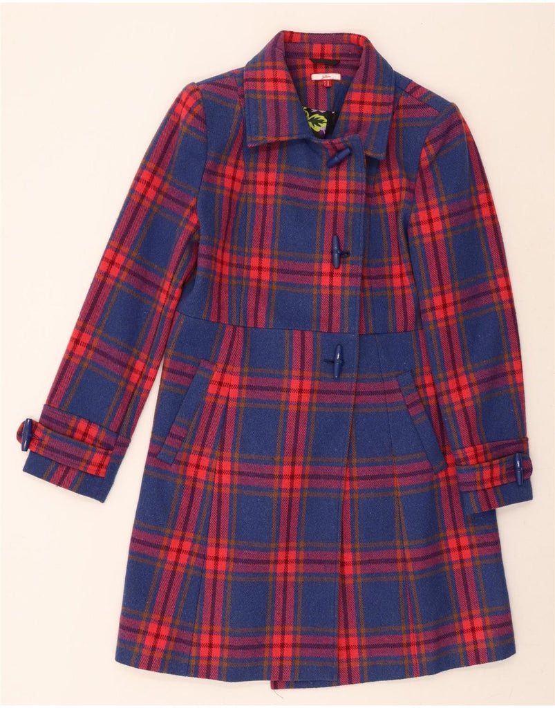 JOE BROWNS Womens Overcoat UK 12 Medium Blue Check Polyester Vintage Joe Browns and Second-Hand Joe Browns from Messina Hembry 