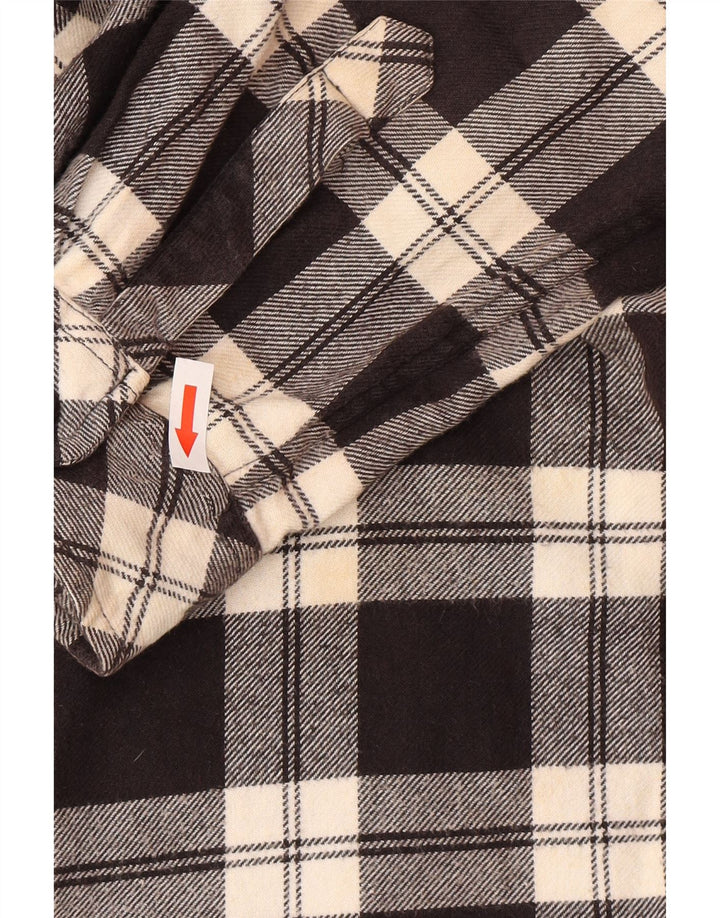Billabong Mens Hooded Flannel Shirt Large Black Check Cotton