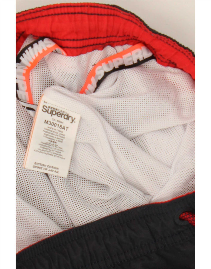 Superdry Mens Graphic Swimming Shorts Medium Navy Blue Polyester