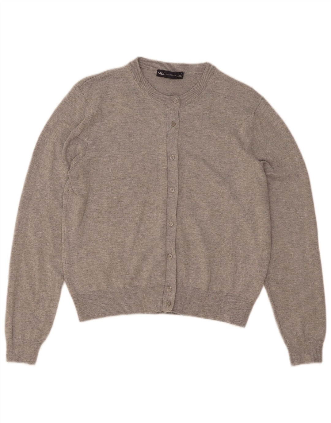 Marks & Spencer Womens Cardigan Sweater UK 12 Medium  Grey Flecked Viscose