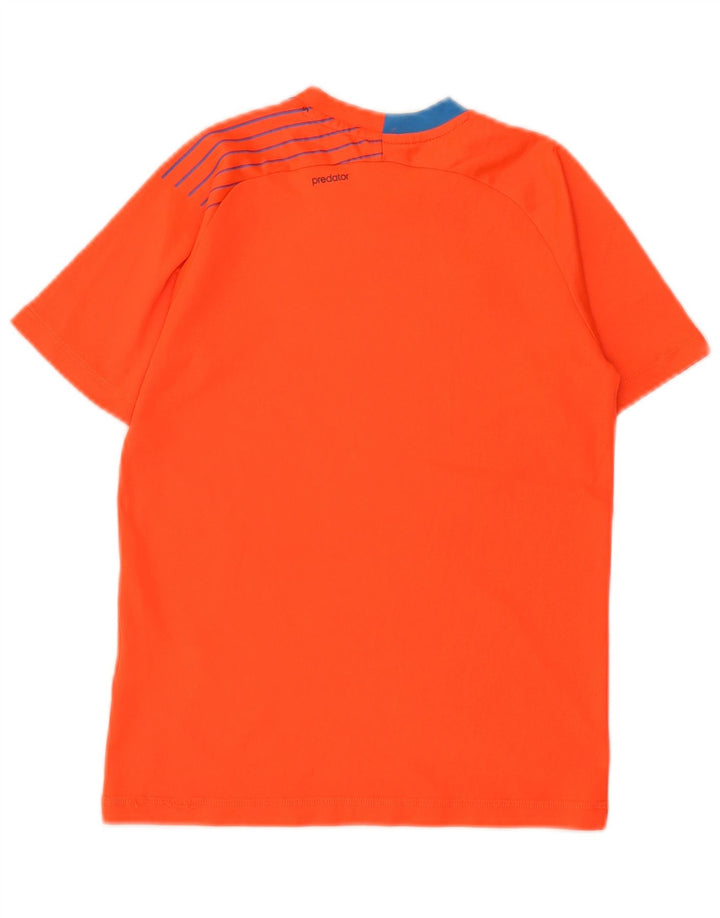Adidas Boys Predator T-Shirt Top 11-12 Years Orange Colourblock Polyester