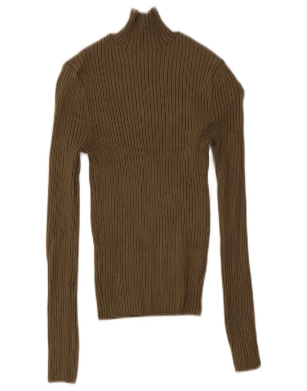 Zara Womens Crop Top UK 8 Small Khaki Viscose