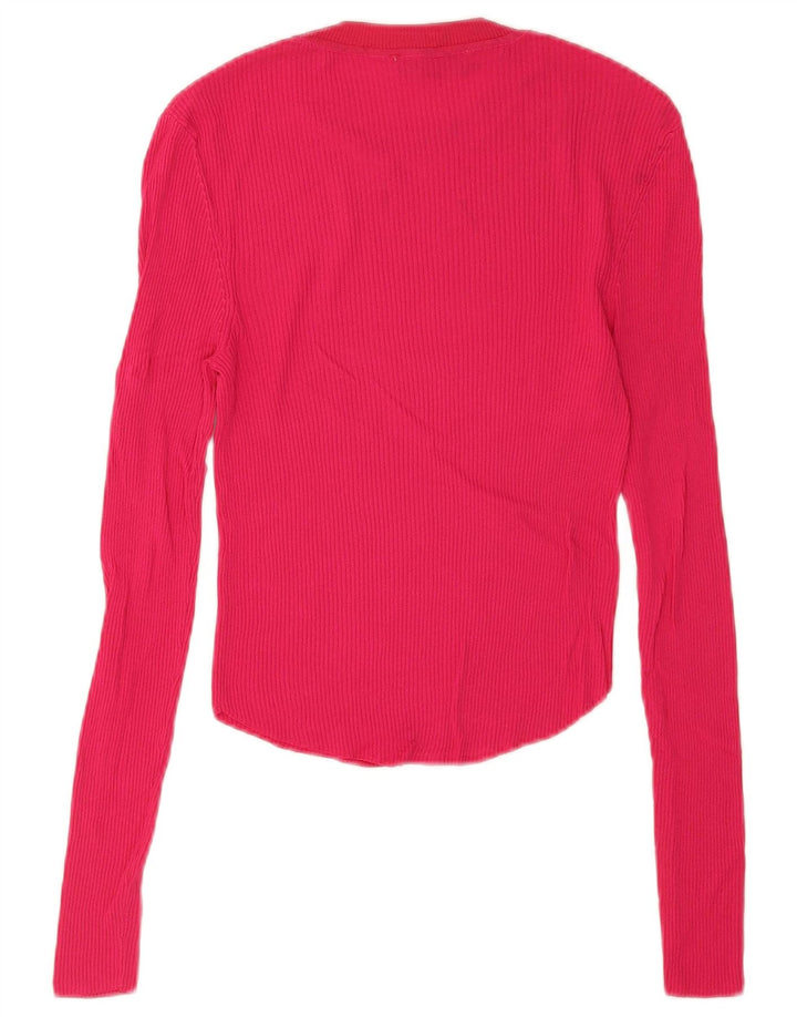Zara Womens Top Long Sleeve UK 10 Small Pink