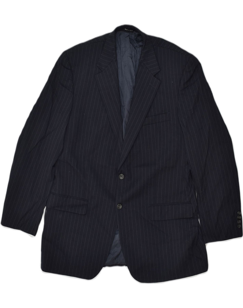 CHAPS Mens Slim 2 Button Blazer Jacket UK 42 XL Navy Blue Pinstripe | Vintage Chaps | Thrift | Second-Hand Chaps | Used Clothing | Messina Hembry 