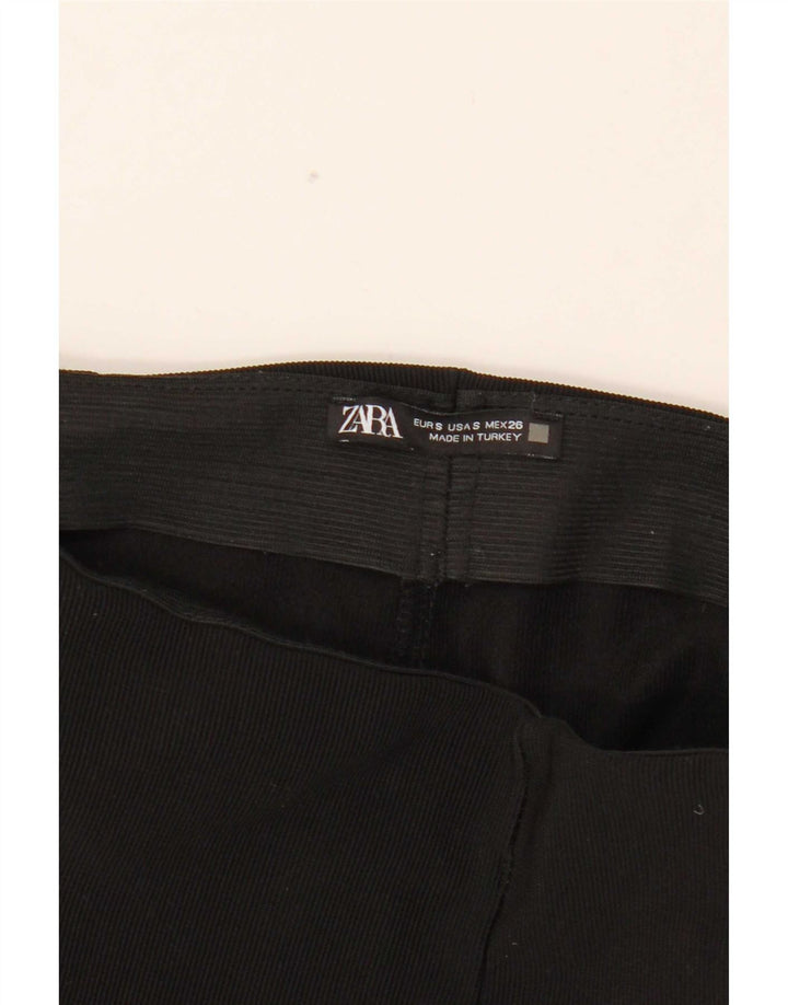 Zara Womens Flare Casual Trousers Small W26 L30 Black