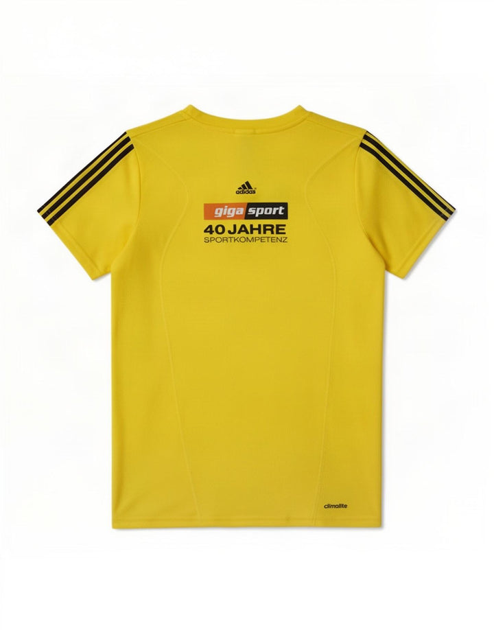 Adidas Womens Climalite Graphic T-Shirt Top UK 10 Small Yellow Polyester