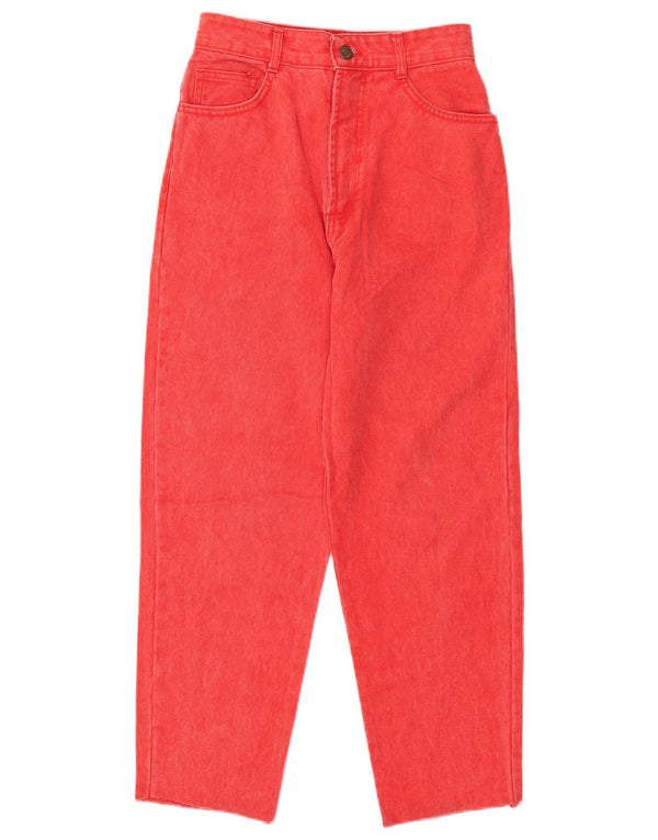 Vintage Womens High Waist Tapered Jeans IT 42 Medium W26 L26 Red Cotton