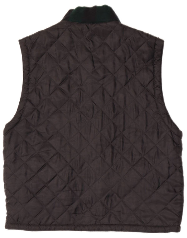 Vintage Mens Quilted Gilet UK 38 Medium Black