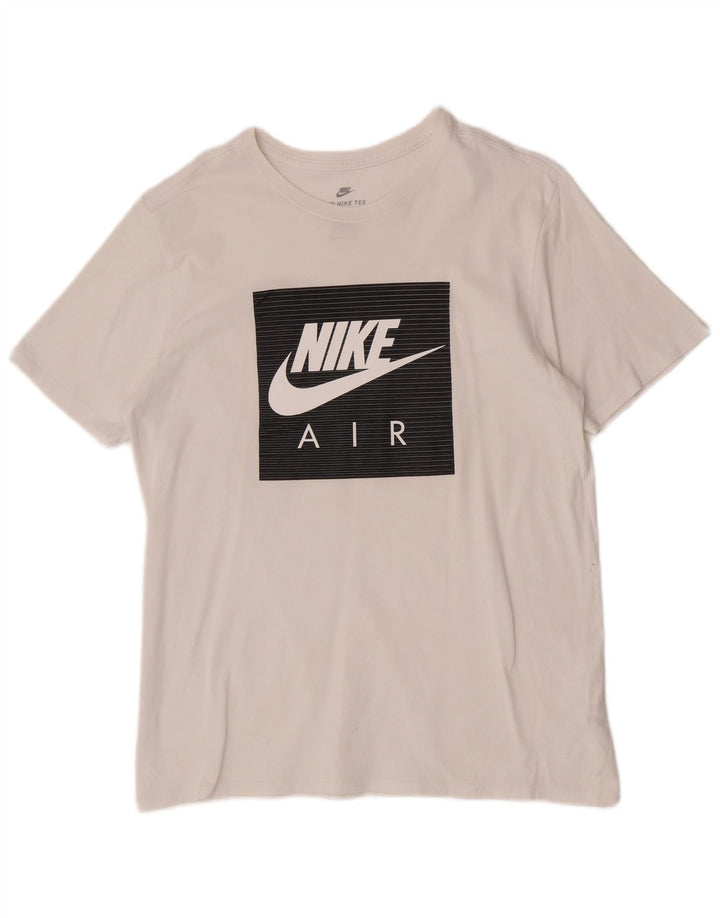 Nike Mens Athletic Cut Graphic T-Shirt Top Large White Cotton