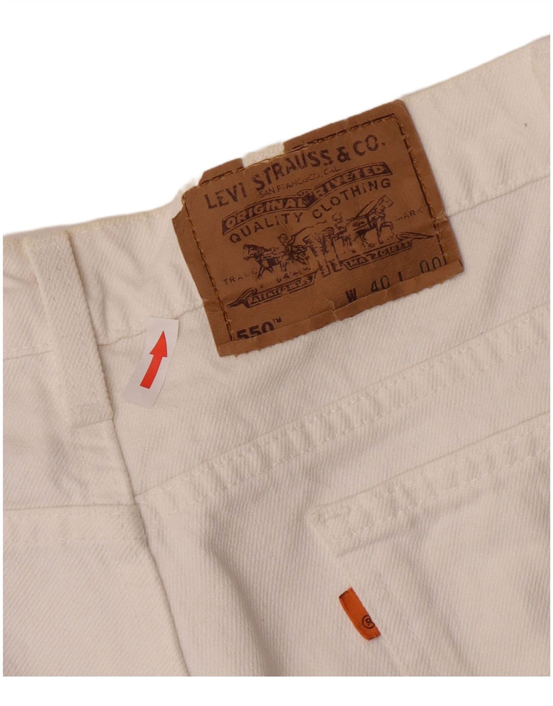 Levi's Mens 550 Denim Shorts W40 XL  White Cotton