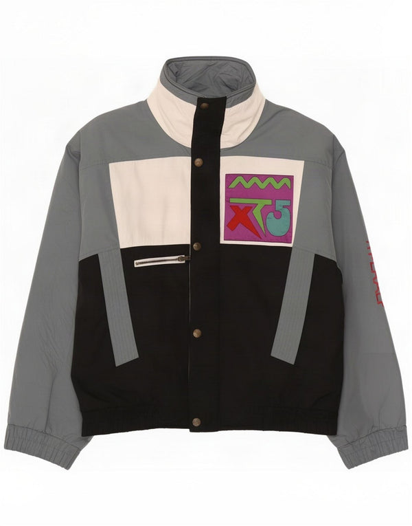Vintage Mens Windbreaker Jacket UK 42 XL Grey Colourblock