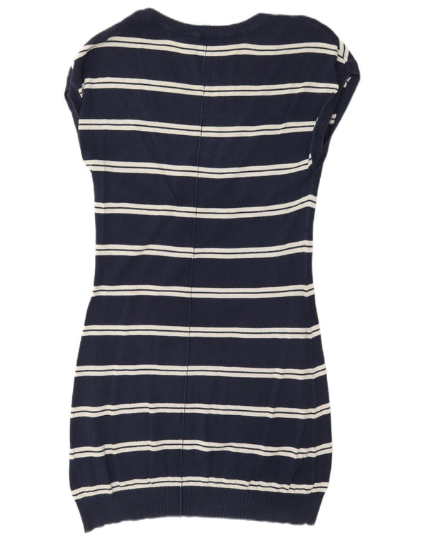 Crew Clothing Womens Sleeveless Jumper Dress UK 10 Small Navy Blue Striped