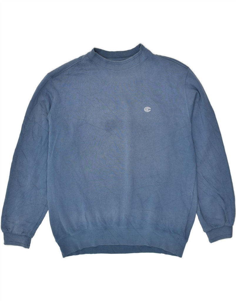 CHAMPION Mens Sweatshirt Jumper XL Navy Blue Cotton | Vintage Champion | Thrift | Second-Hand Champion | Used Clothing | Messina Hembry 