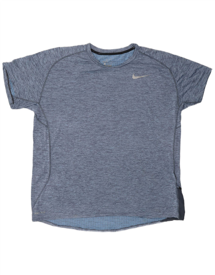 NIKE Mens Dri Fit T-Shirt Top XL Blue Flecked Polyester