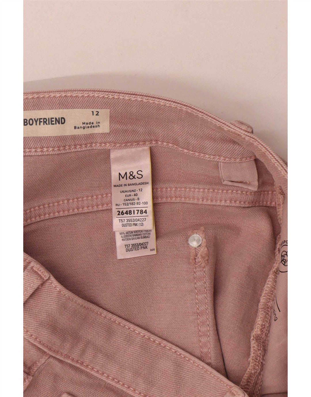 Marks & Spencer Womens Denim Shorts UK 12 Medium W30 Pink Cotton