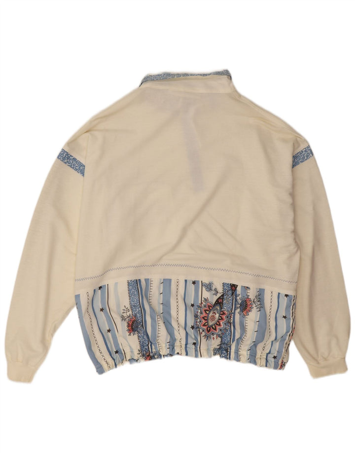 Canyon Womens Oversized Sweatshirt Jumper EU 40 Medium Off White Floral