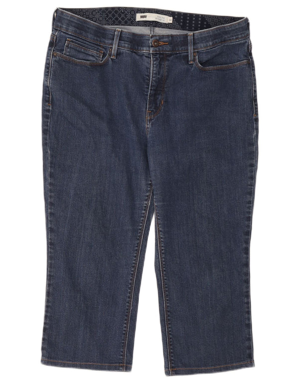 Levi's Womens 525 High Waist Capri Straight Jeans US 14 XL W34 L20 Blue