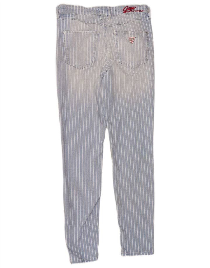 GUESS Womens Skinny Jeans W28 L28 Blue Pinstripe Cotton