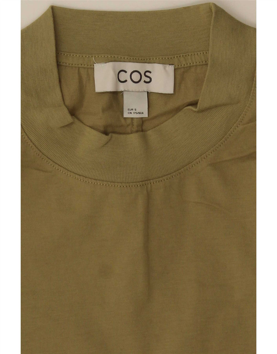 Cos Mens T-Shirt Top Small Khaki