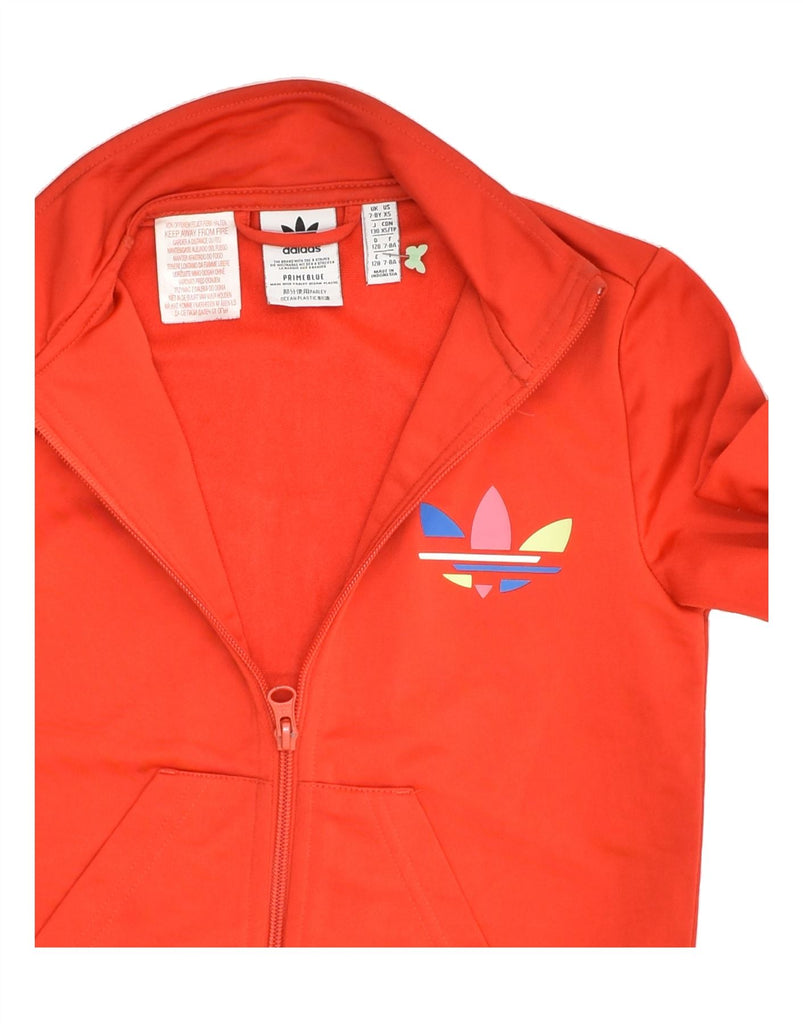 ADIDAS Girls Tracksuit Top Jacket 7-8 Years Red Polyester | Vintage Adidas | Thrift | Second-Hand Adidas | Used Clothing | Messina Hembry 