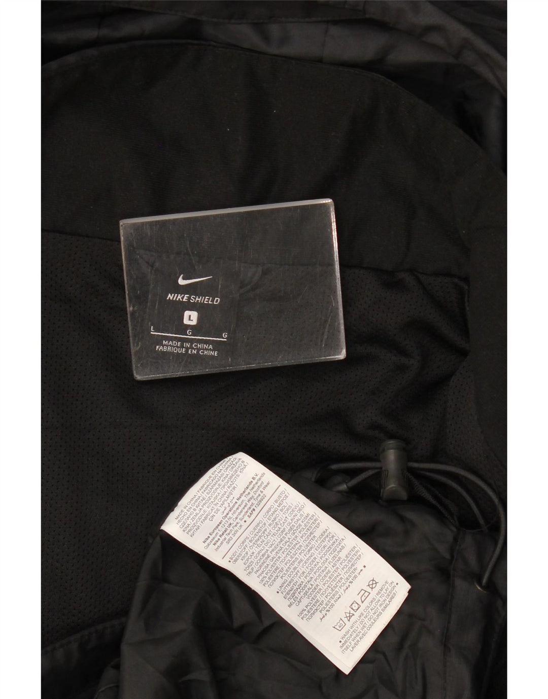 Nike Mens Hooded Rain Jacket UK 40 Large Black Polyester