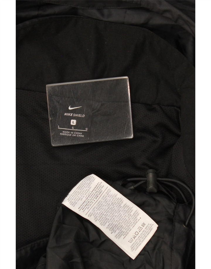 Nike Mens Hooded Rain Jacket UK 40 Large Black Polyester