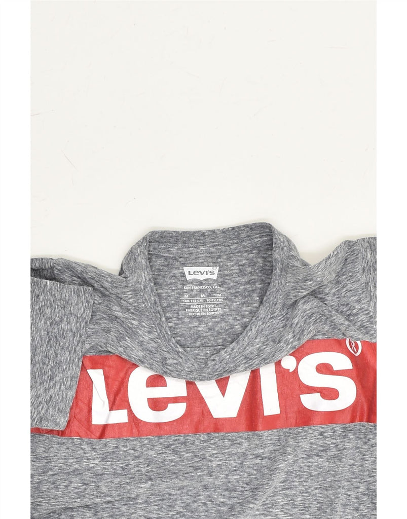 LEVI'S Boys Graphic T-Shirt Top 10-11 Years Medium Grey Flecked Cotton | Vintage Levi's | Thrift | Second-Hand Levi's | Used Clothing | Messina Hembry 