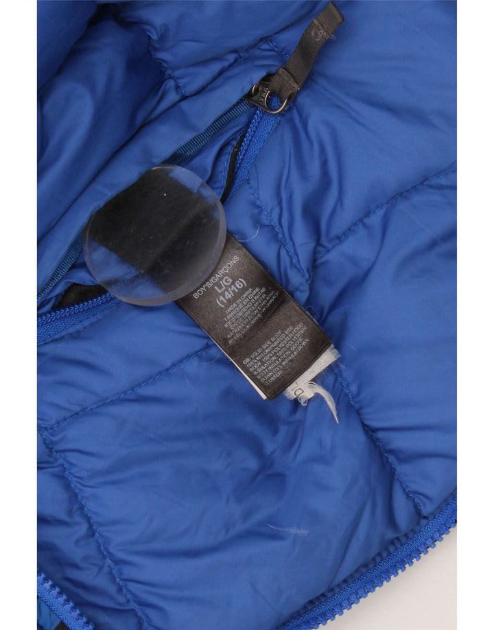 The North Face Boys Hooded Reversible Padded Jacket 12-13 Years Large Blue
