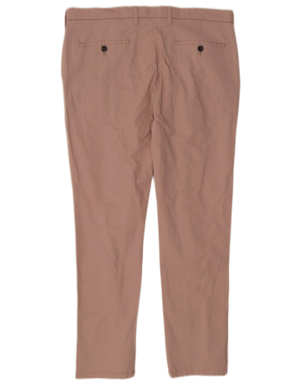 Marks & Spencer Mens Skinny Chino Trousers W36 L29 Pink Cotton