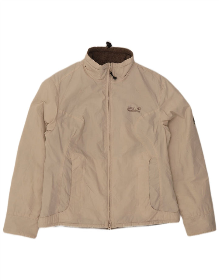 Jack Wolfskin Womens Sherpa Windbreaker Jacket UK 12/14 Medium Off White