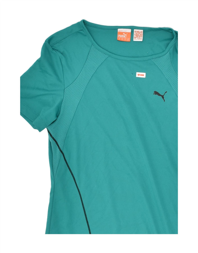 PUMA Girls T-Shirt Top 13-14 Years XL Turquoise Polyester | Vintage Puma | Thrift | Second-Hand Puma | Used Clothing | Messina Hembry 