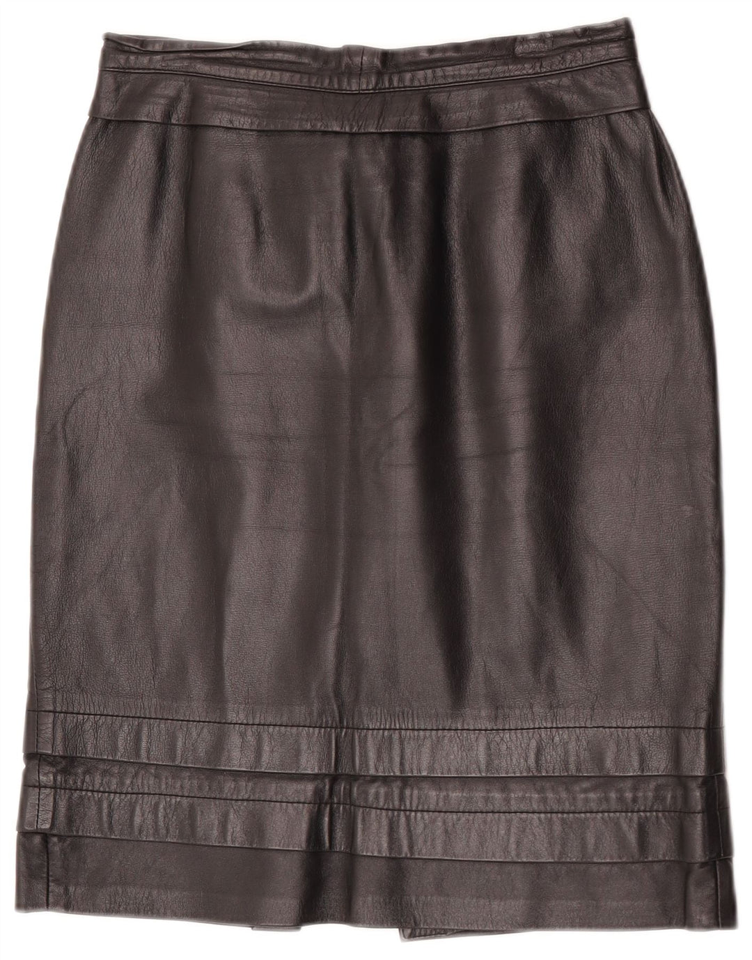 Vintage Womens High Waist Leather Skirt IT 44 Medium W27  Black