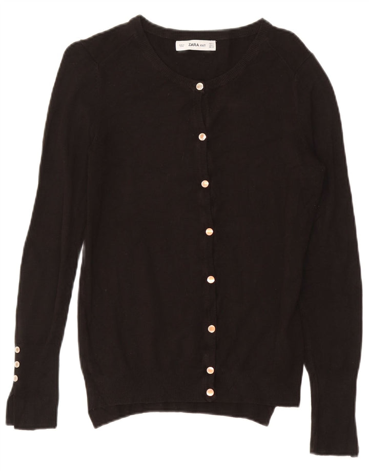 Zara Womens Cardigan Sweater UK 10 Small  Black Viscose