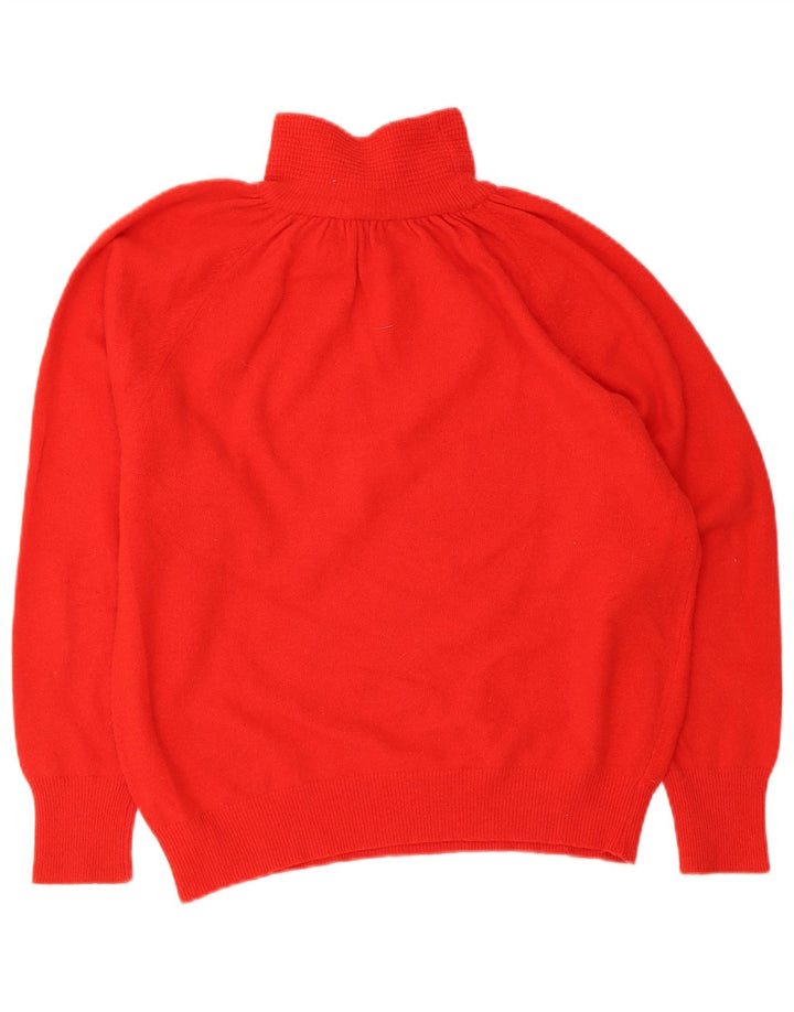 Vintage Womens Oversized Roll Neck Jumper Sweater IT 40 Small Red Wool