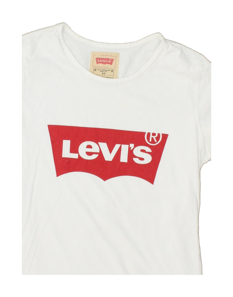 LEVI'S Girls Graphic T-Shirt Top 13-14 Years White | Vintage Levi's | Thrift | Second-Hand Levi's | Used Clothing | Messina Hembry 