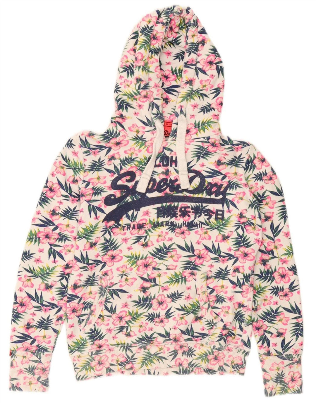 Superdry Womens Graphic Hoodie Jumper UK 10 Small Multicoloured Floral