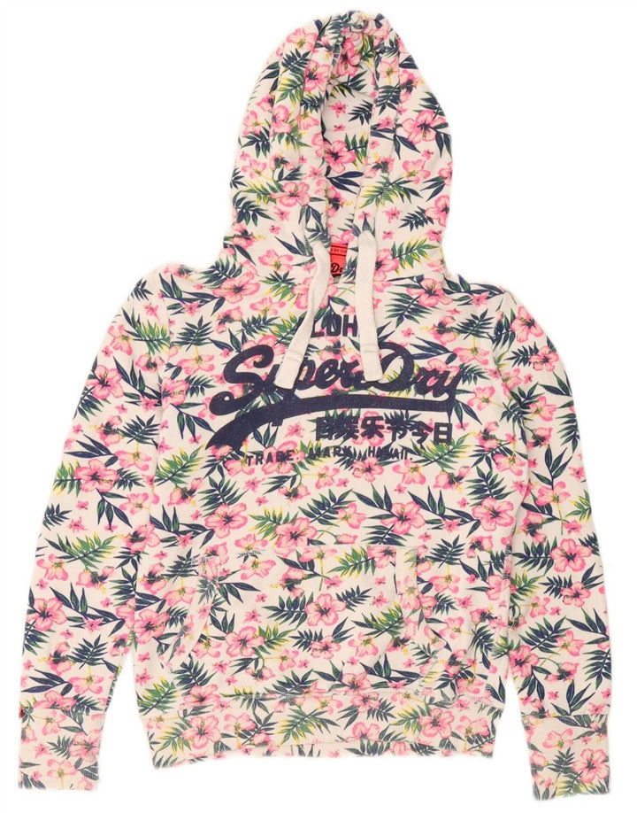 Superdry Womens Graphic Hoodie Jumper UK 10 Small Multicoloured Floral