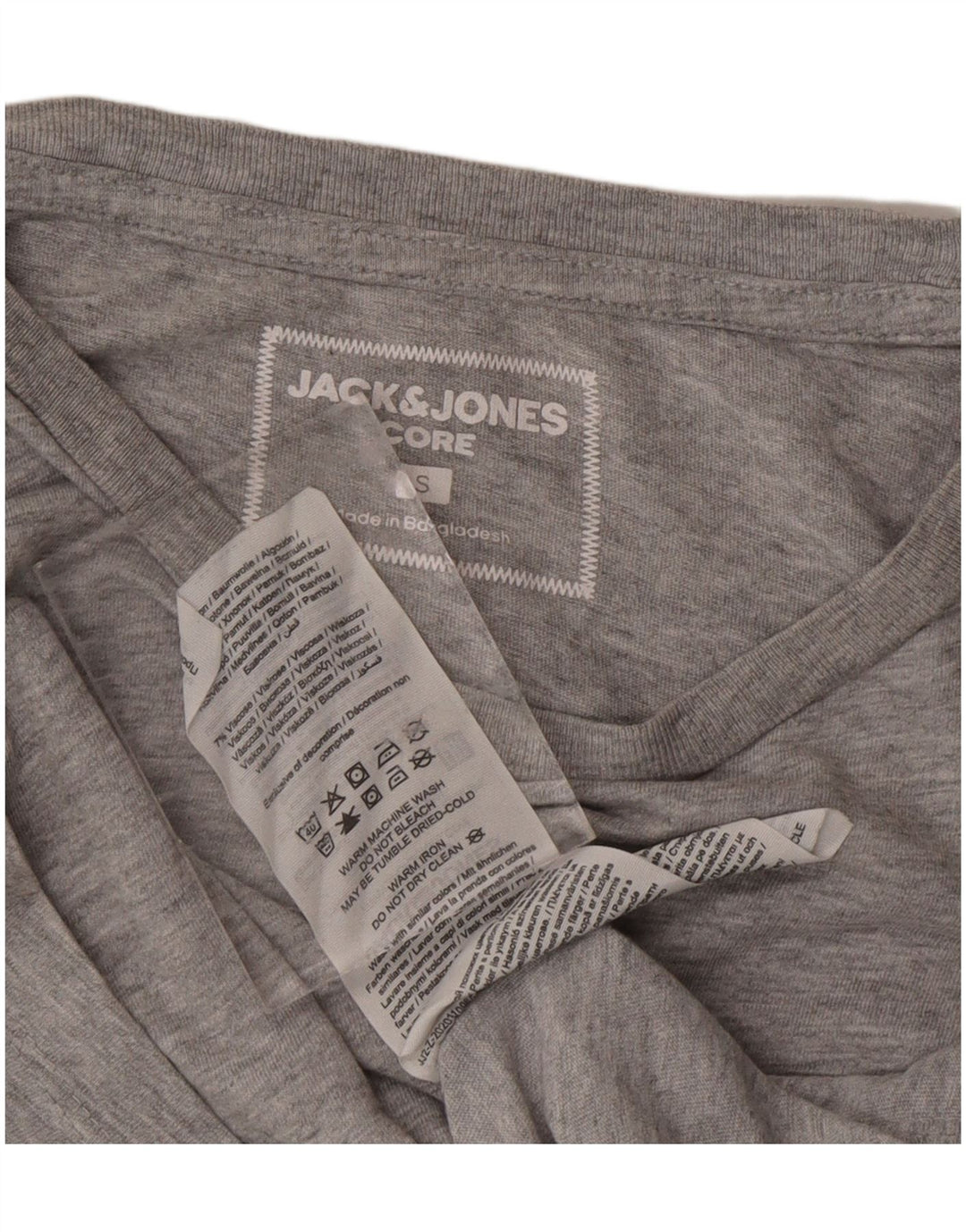 JACK & JONES Mens T-Shirt Top Small Grey Cotton