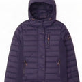 Superdry Womens Hooded Padded Jacket UK 14 Large Navy Blue Polyester