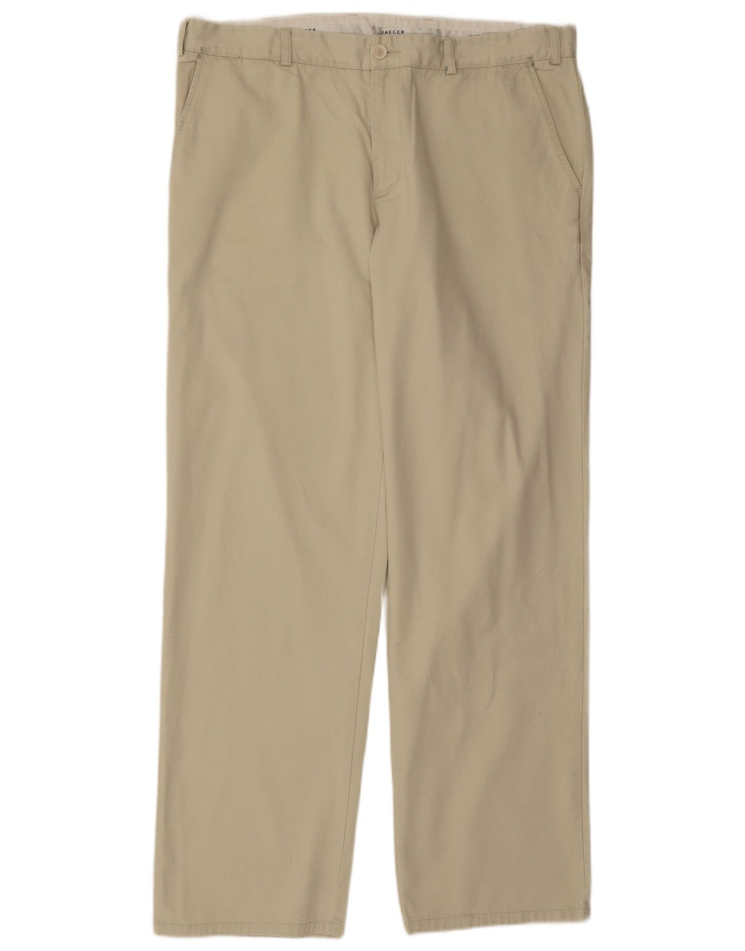JAEGER Mens Straight Chino Trousers W38 L33 Green Cotton