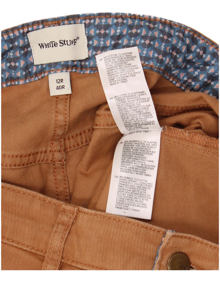 White Stuff Womens Straight Trousers UK 12 Medium W32 L26 Brown Cotton
