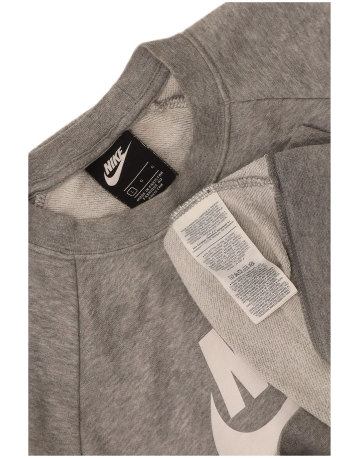 NIKE Mens Graphic Sweatshirt Jumper Large Grey Cotton