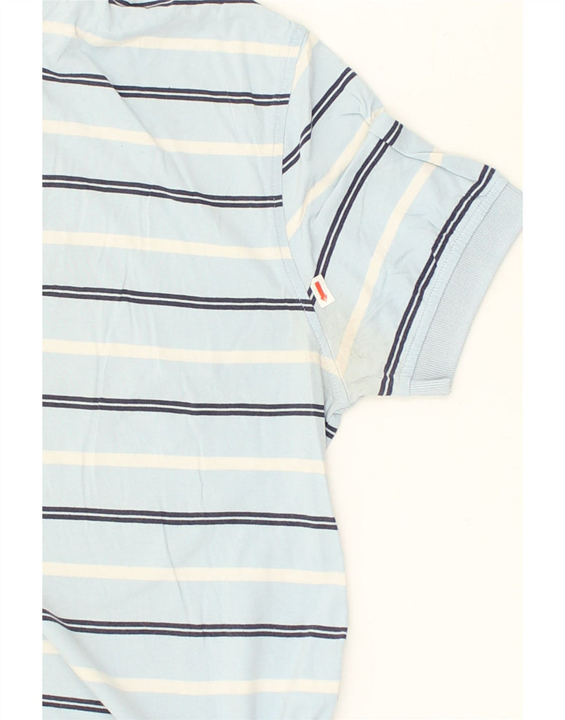 TOMMY HILFIGER Mens Polo Shirt Medium Blue Striped Cotton | Vintage Tommy Hilfiger | Thrift | Second-Hand Tommy Hilfiger | Used Clothing | Messina Hembry 