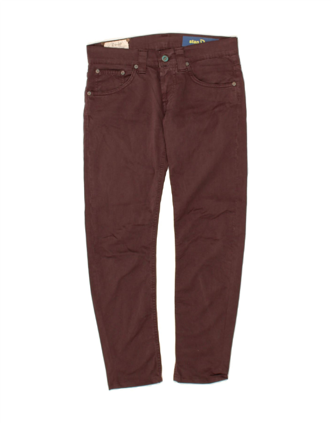 DONDUP Womens Slim Cropped Trousers W26 L26 Brown Cotton Vintage Dondup and Second-Hand Dondup from Messina Hembry 