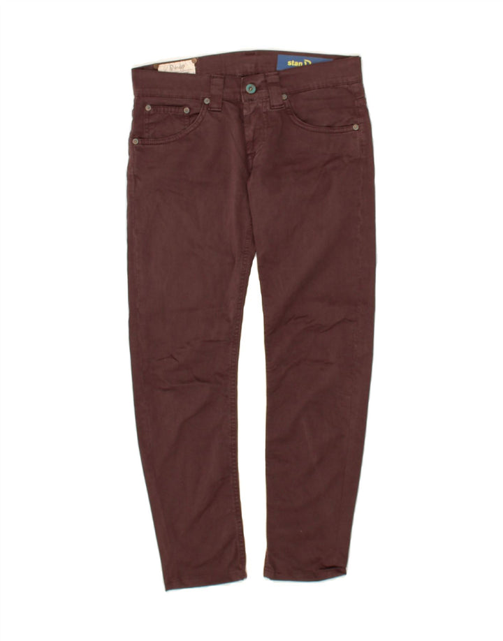 DONDUP Womens Slim Cropped Trousers W26 L26 Brown Cotton Vintage Dondup and Second-Hand Dondup from Messina Hembry 