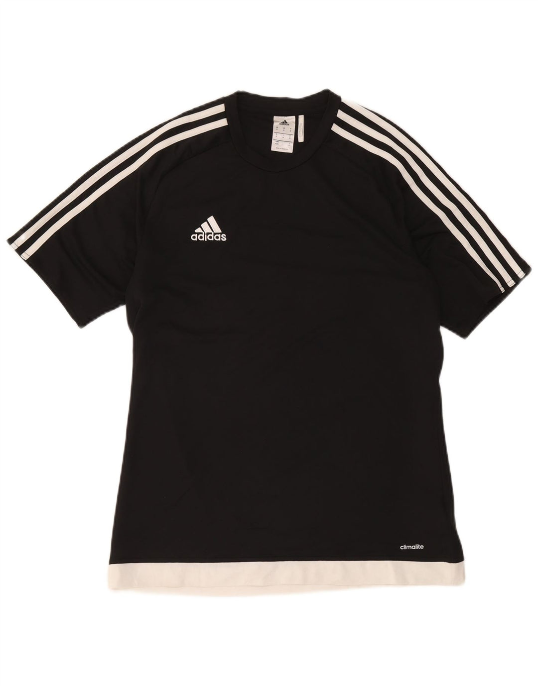Adidas Mens Climalite T-Shirt Top Medium Black Colourblock Polyester